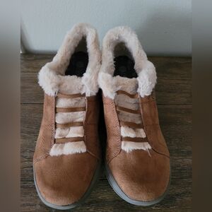 Bzees Tan Faux Fur Lined Sneakers